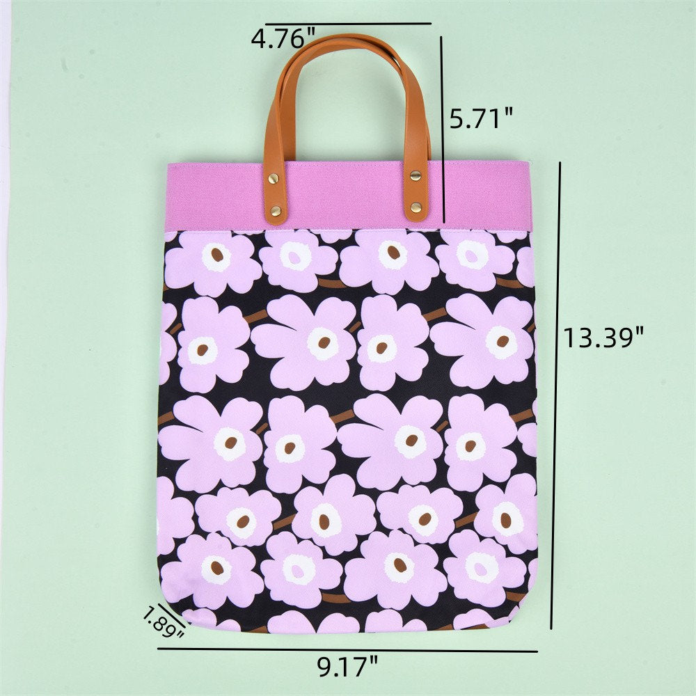 Handmade Purple Large Flower Tote Bag