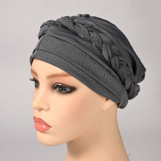 Plain Colours Pre-tied Turban - Full Head Coverage, Chemo Cancer, Hair Loss