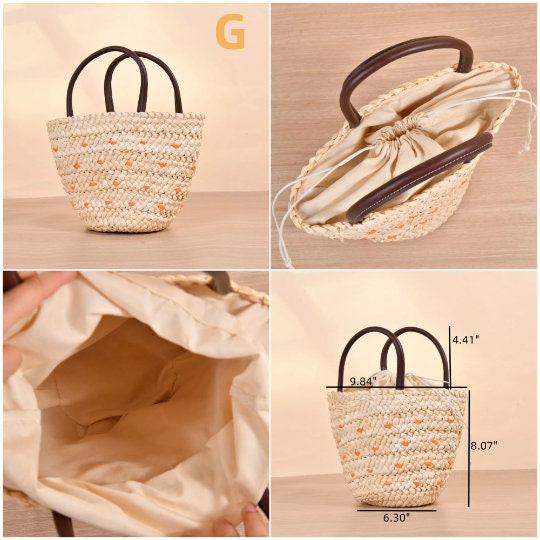 Half Moon Straw Tote Bag