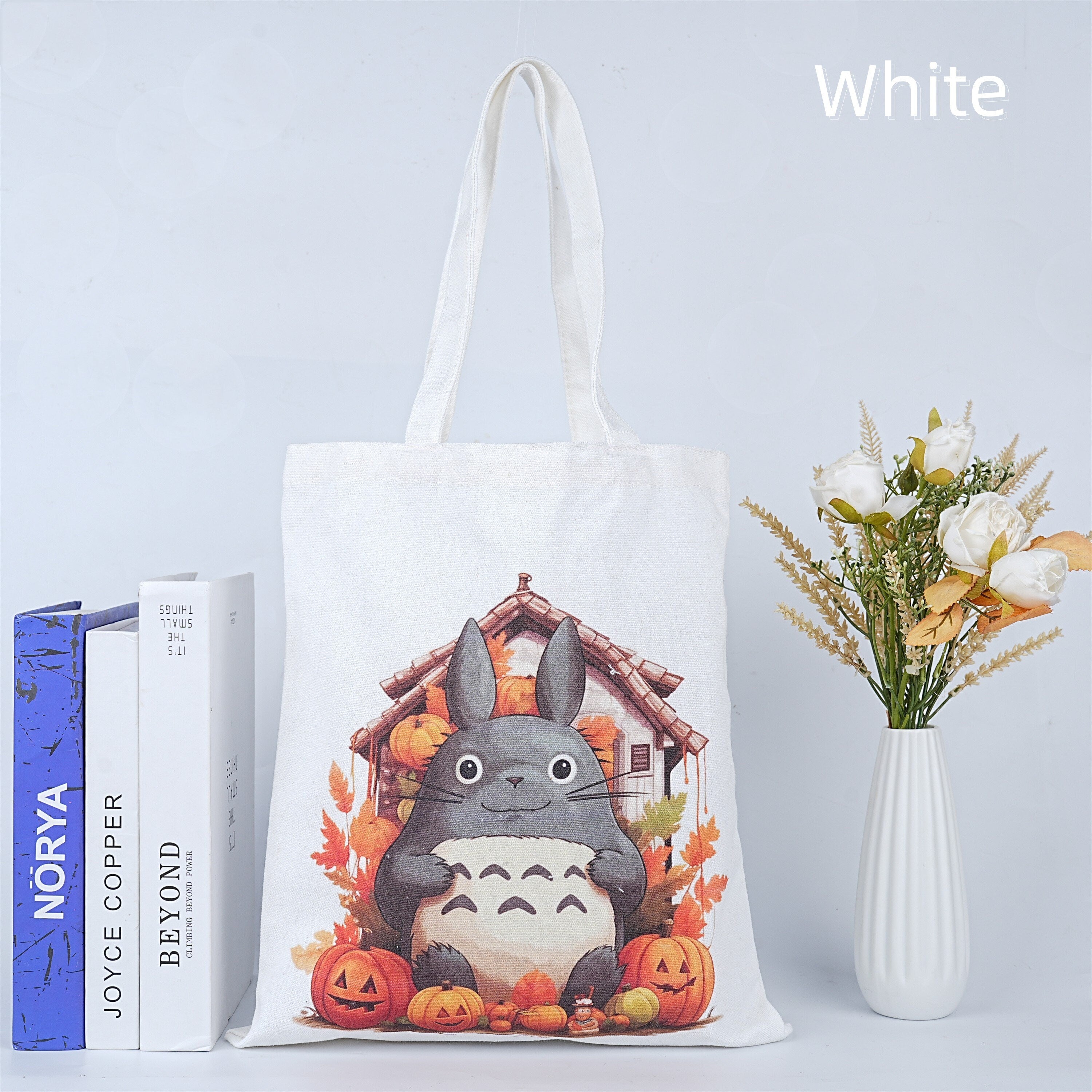 Handmade My Neighbor Totoro Pumpkin Canvas Tote Bag