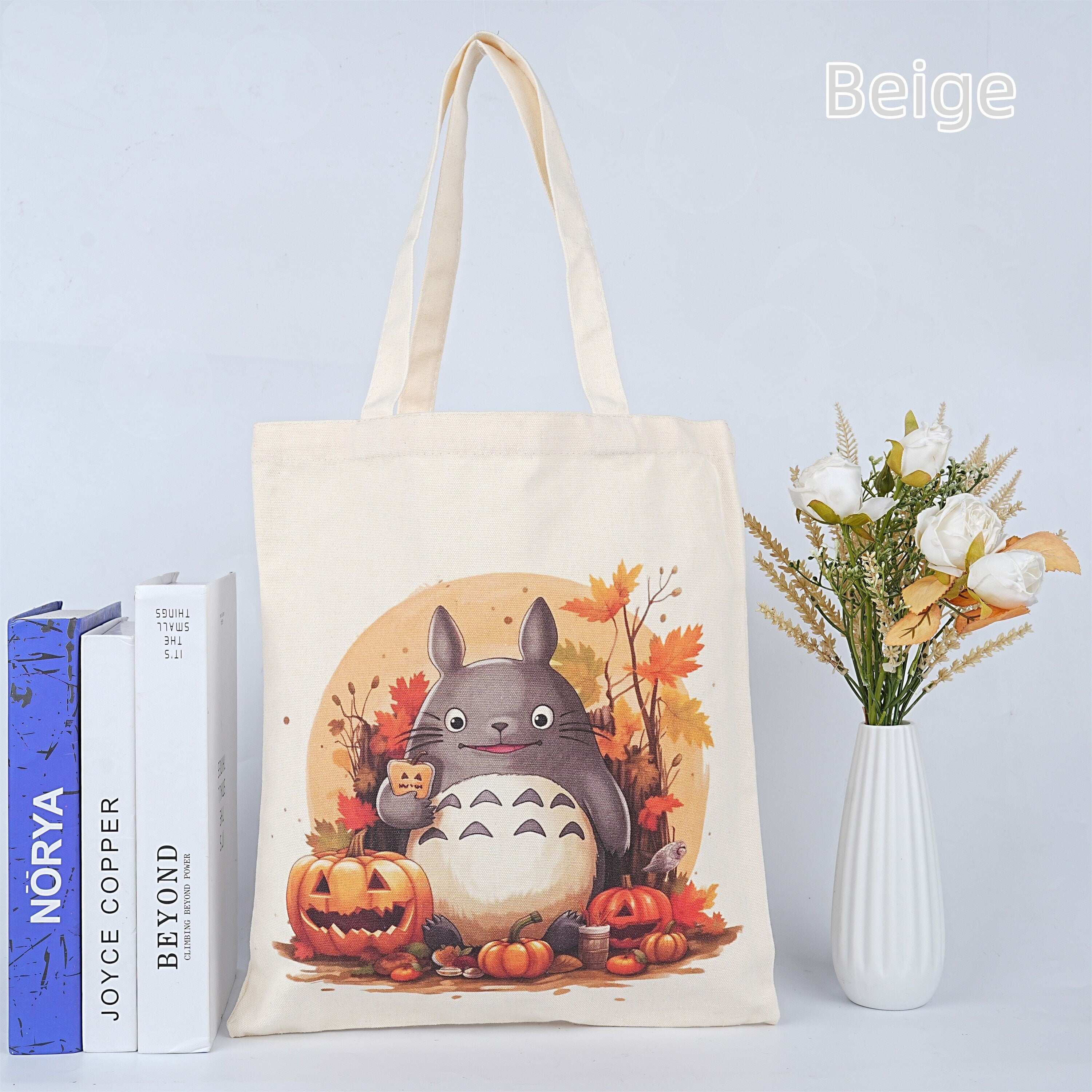 Handmade My Neighbor Totoro Pumpkin Canvas Tote Bag