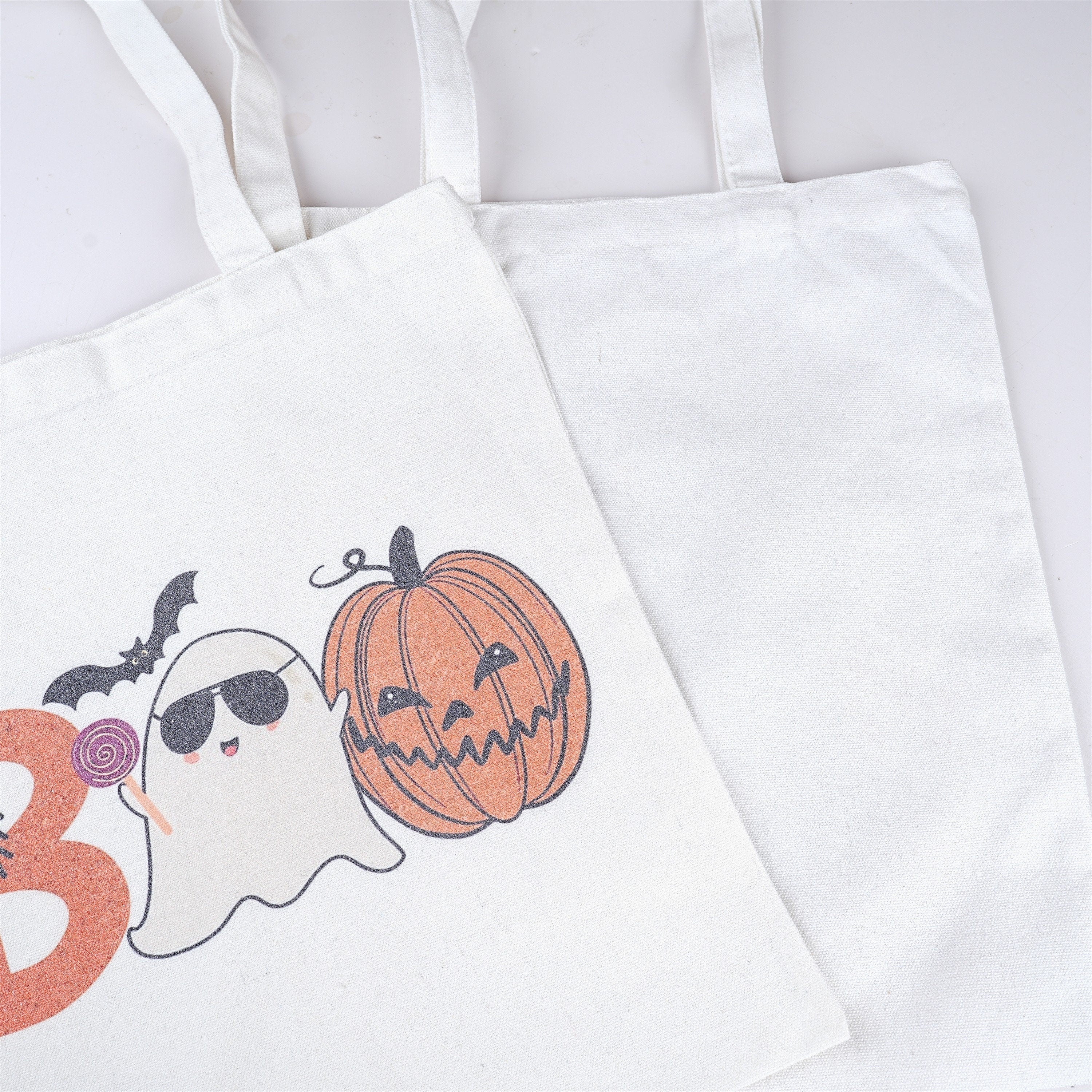 The Boo Crew Theme Cute Ghost Canvas Tote Bag