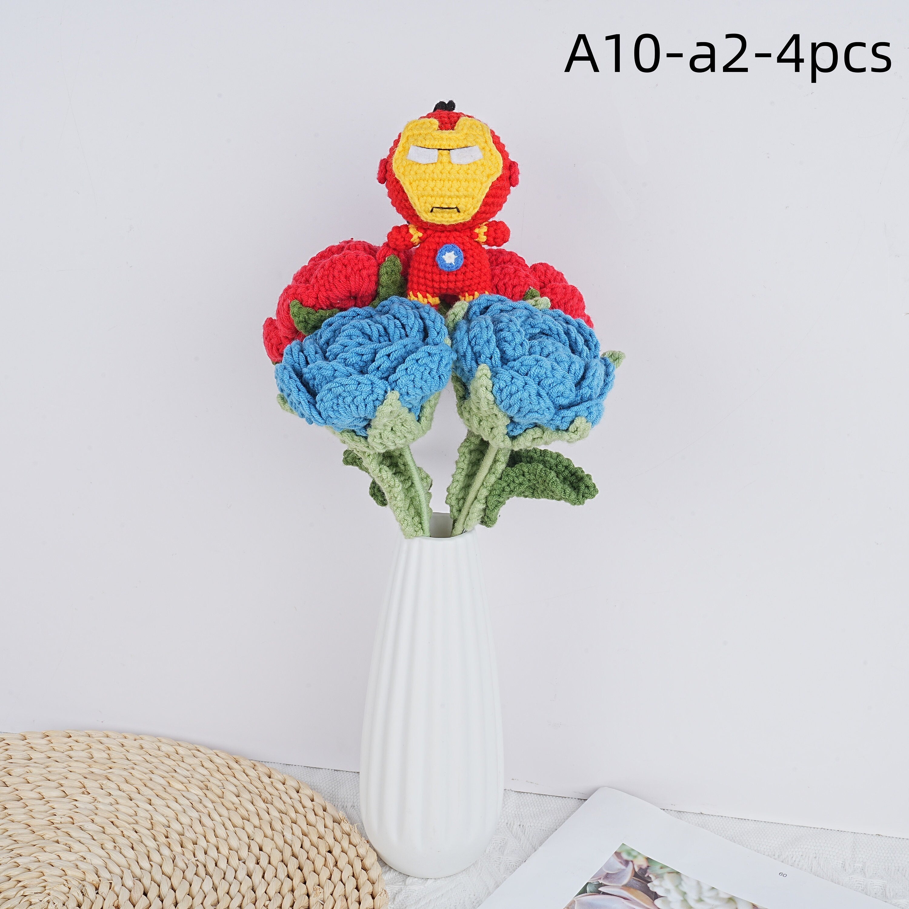 Handmade The Avengers Crochet Rose Doll Crochet Bouquet