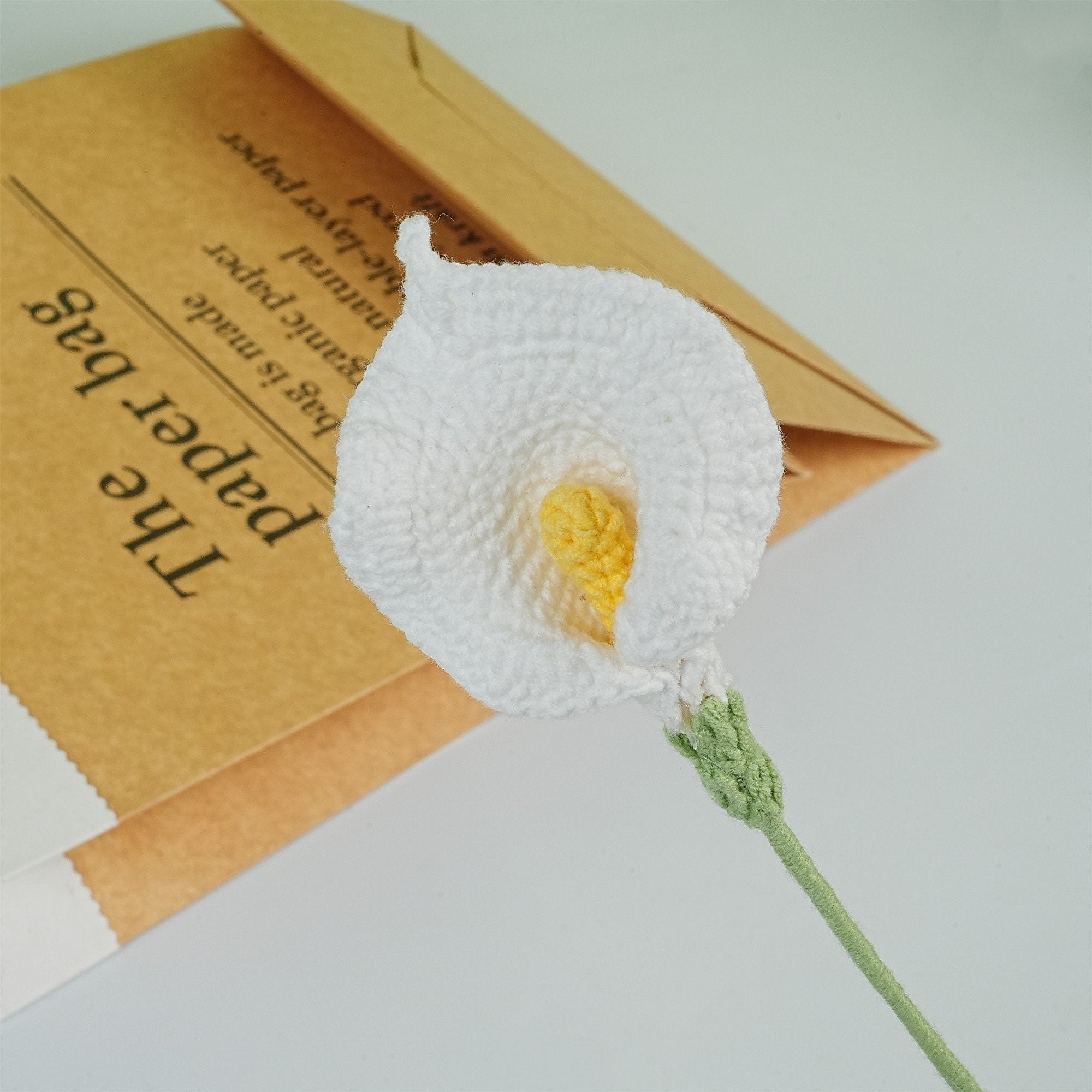 Handmade White Calla Lily Crochet Bouquet