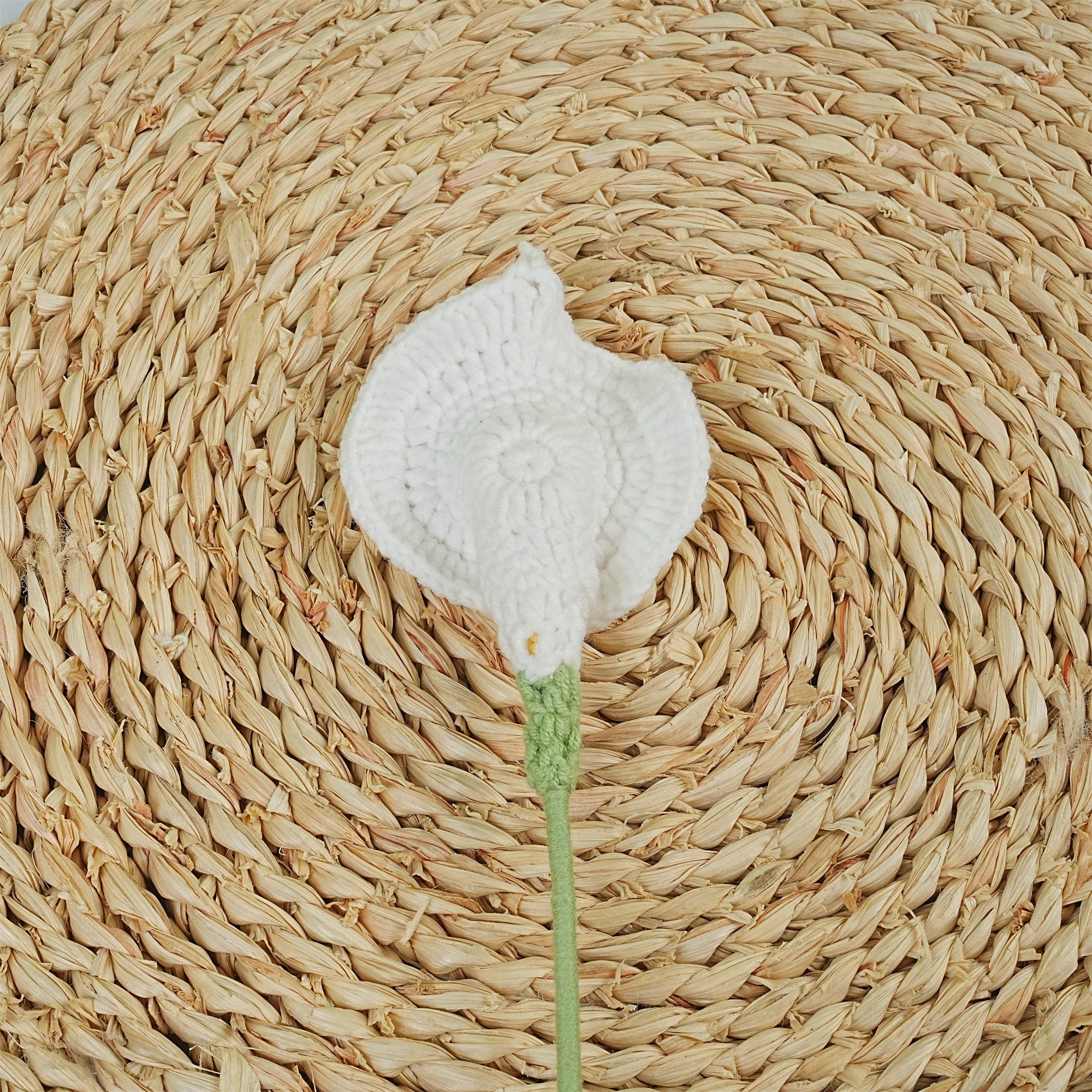 Handmade White Calla Lily Crochet Bouquet