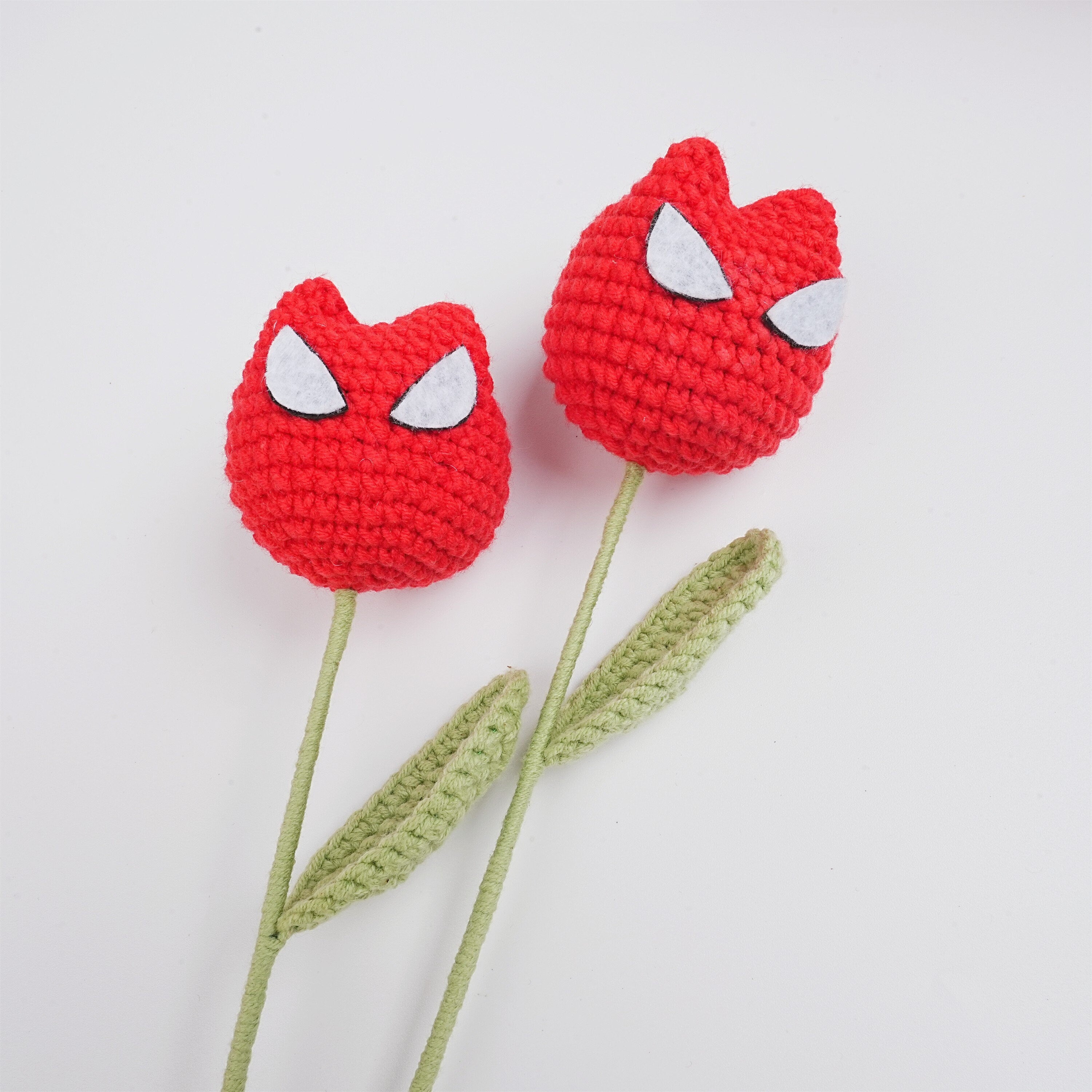 Handmade Red Spider-Man Tulip Crochet Bouquet