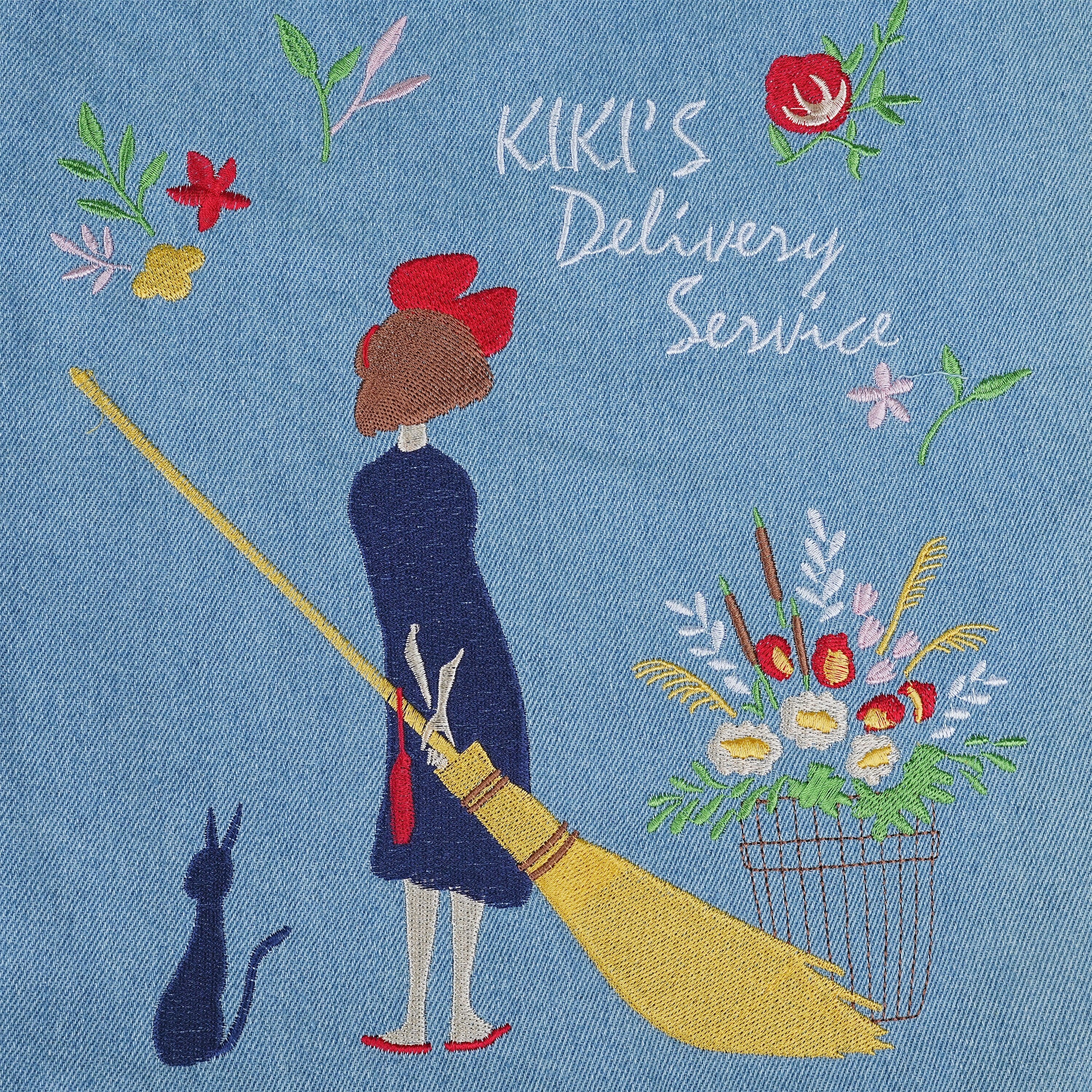 Embroidered Kiki's Delivery Service/My neighbor Totoro Denim Canvas Tote Bag