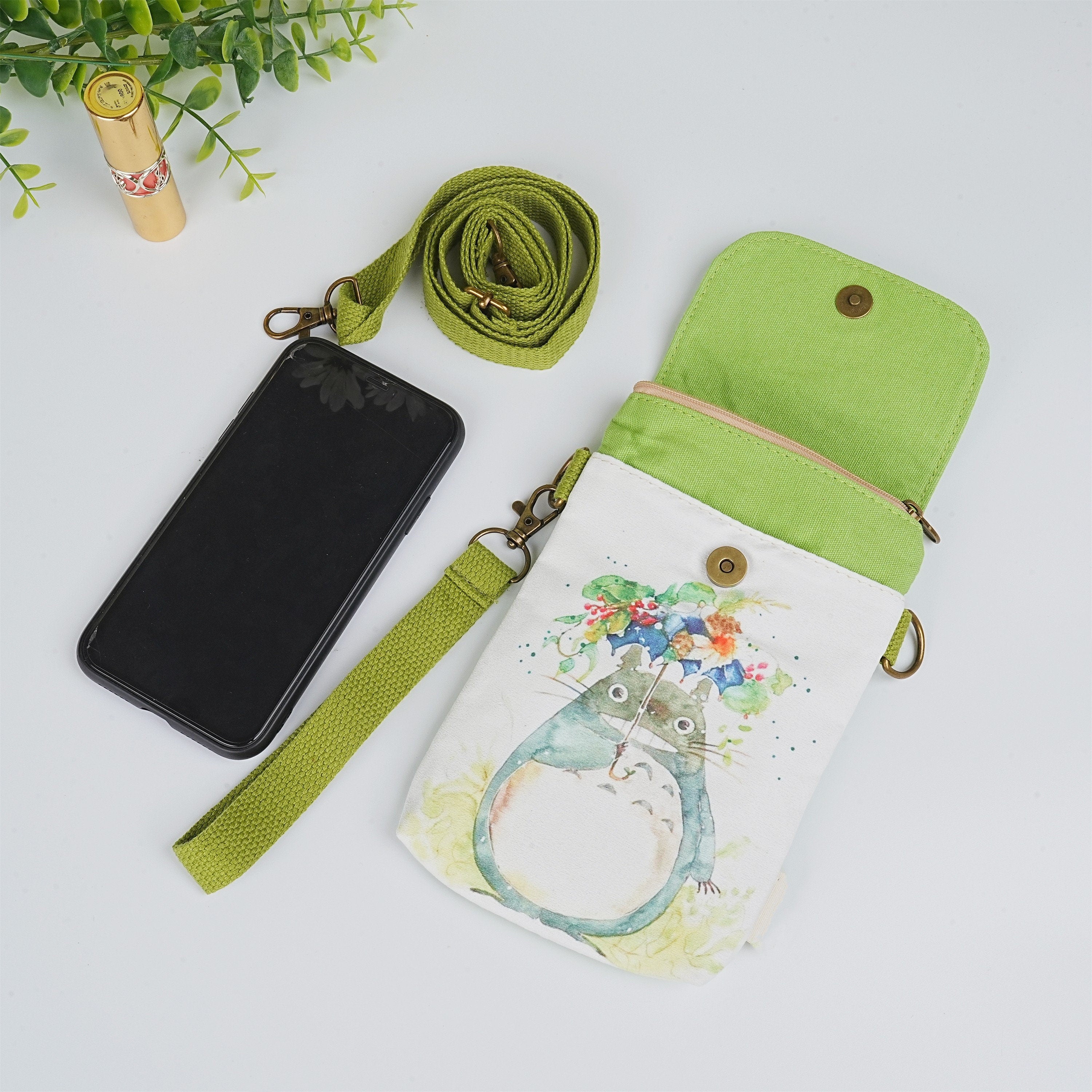 Cross-body Totoro Phone Bag with Adjustable Shoulder Strap