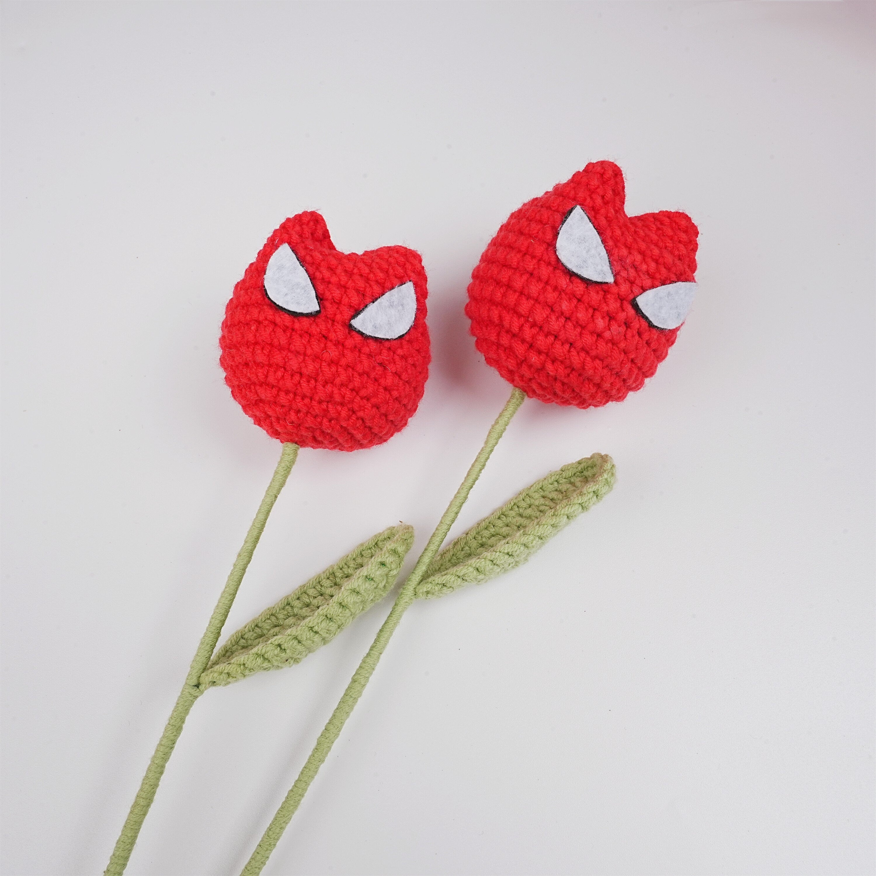 Handmade Red Spider-Man Tulip Crochet Bouquet