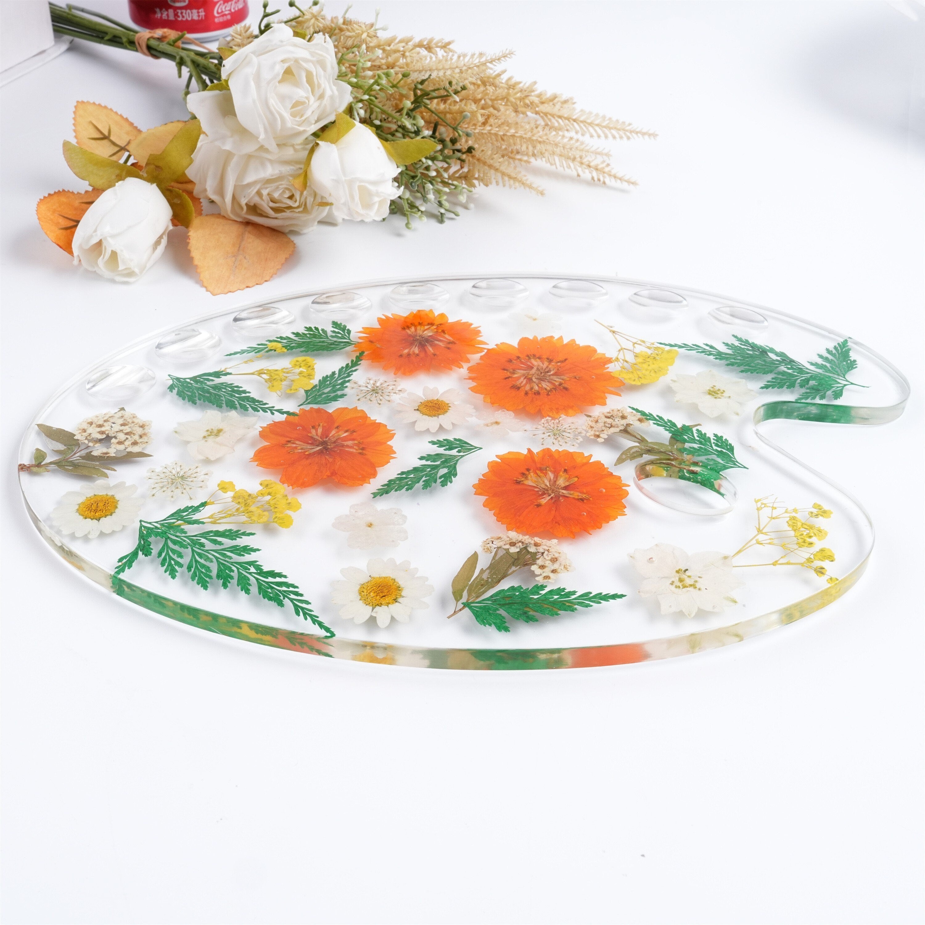 Orange Flower Resin Creative Paint Palette