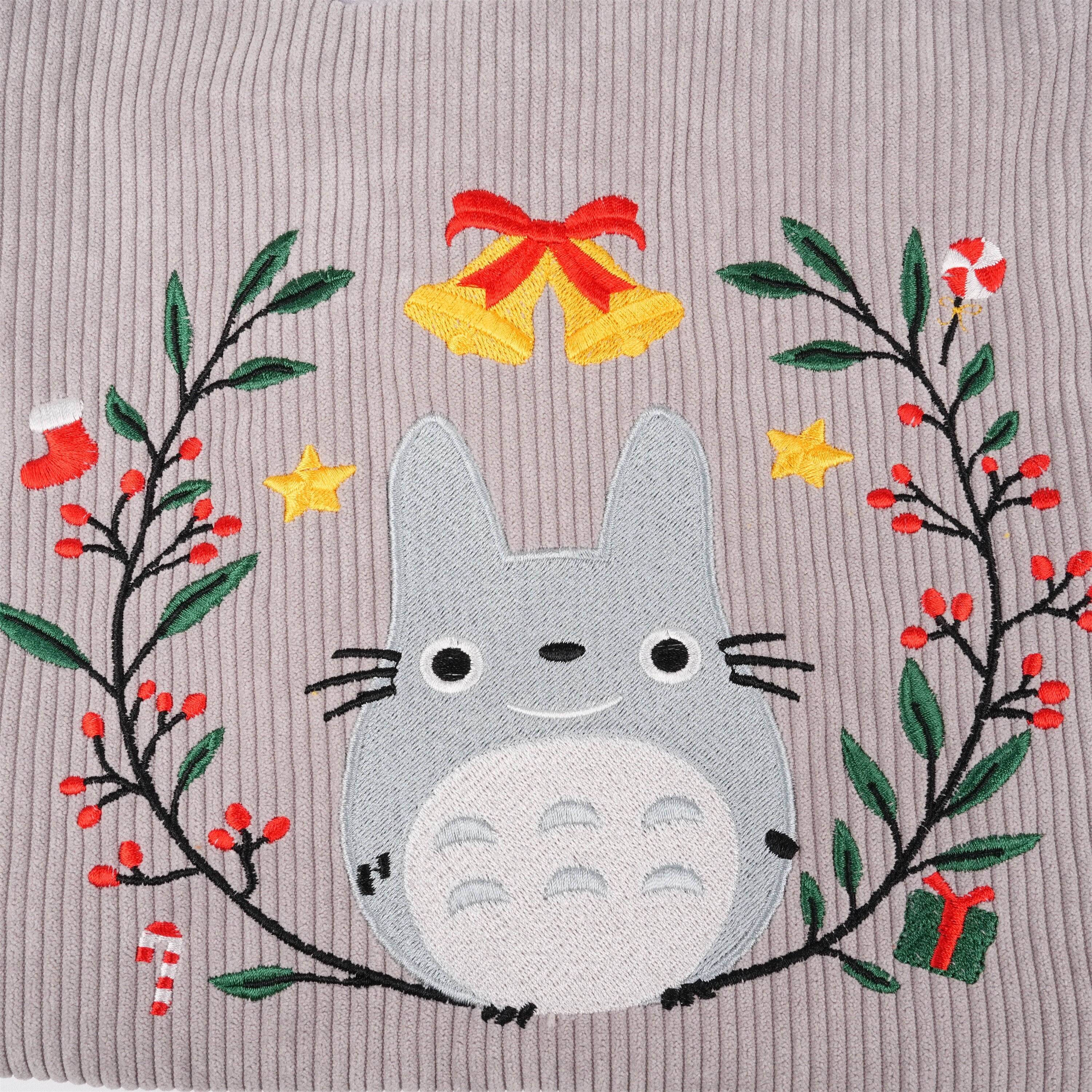 Christmas Wreath Totoro Embroidery Japanese Knot Bag