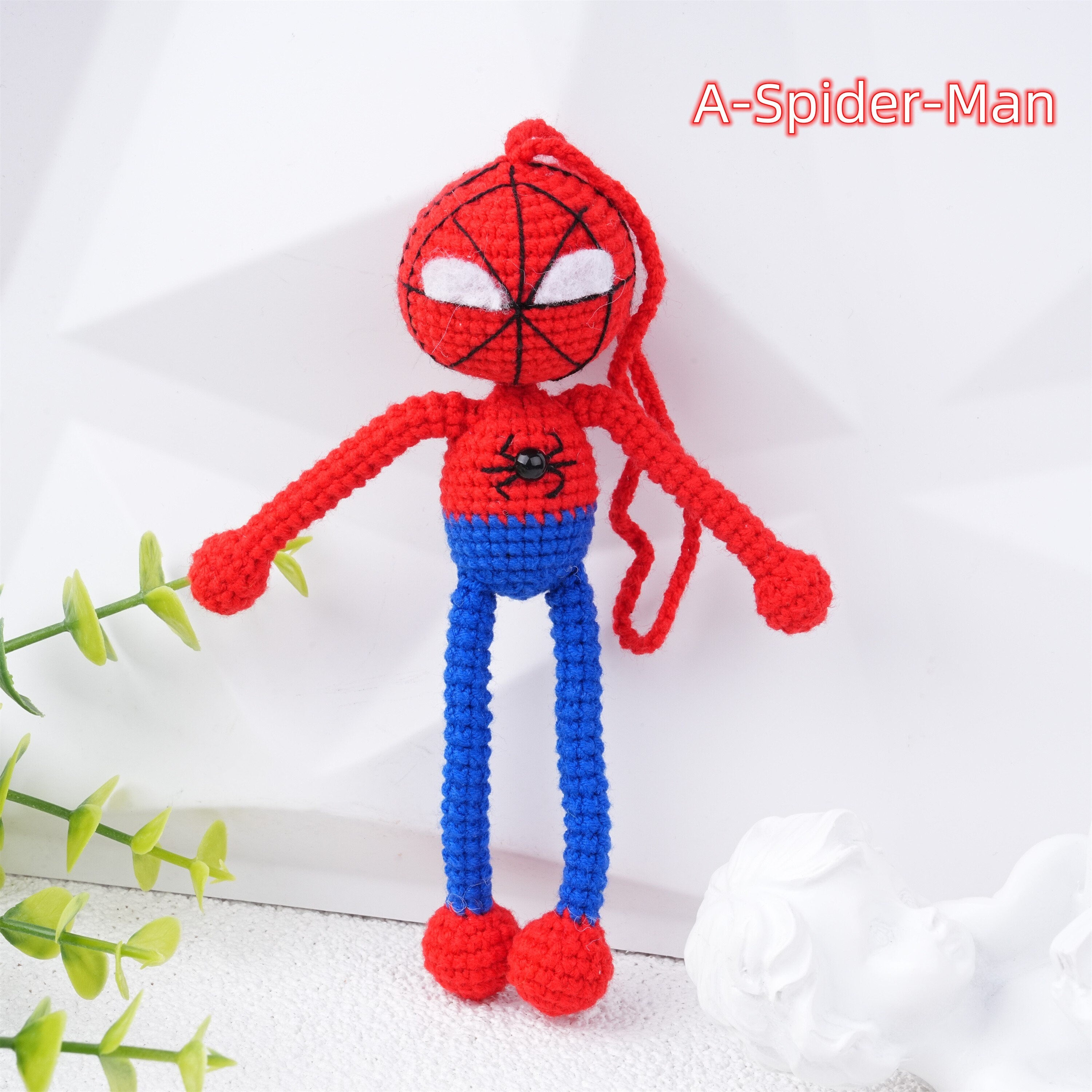 Handmade Spider Man Batman Crochet Doll Car Pendant Oranment