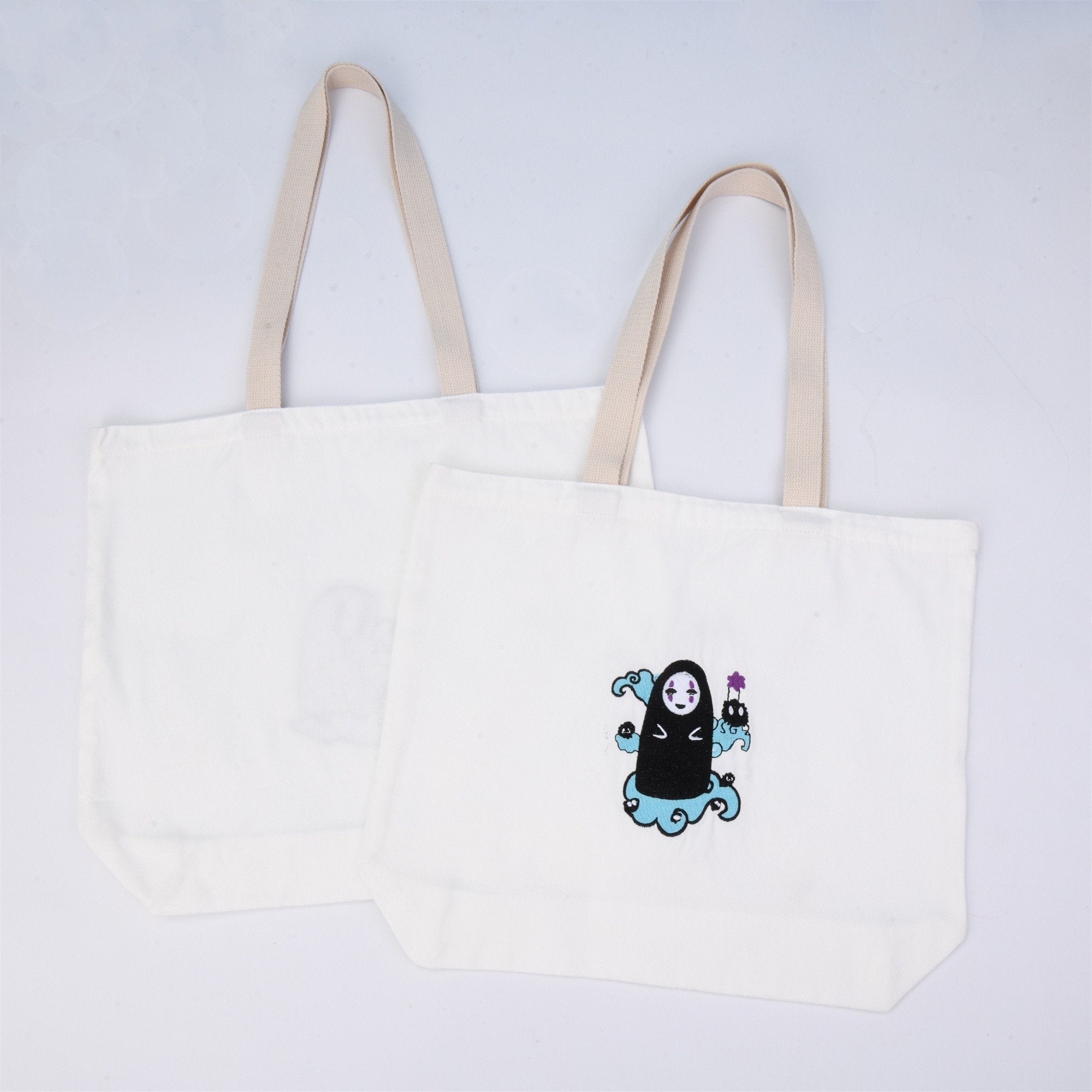 Spirited Away Embroidered No Face Man Canvas Tote Bag