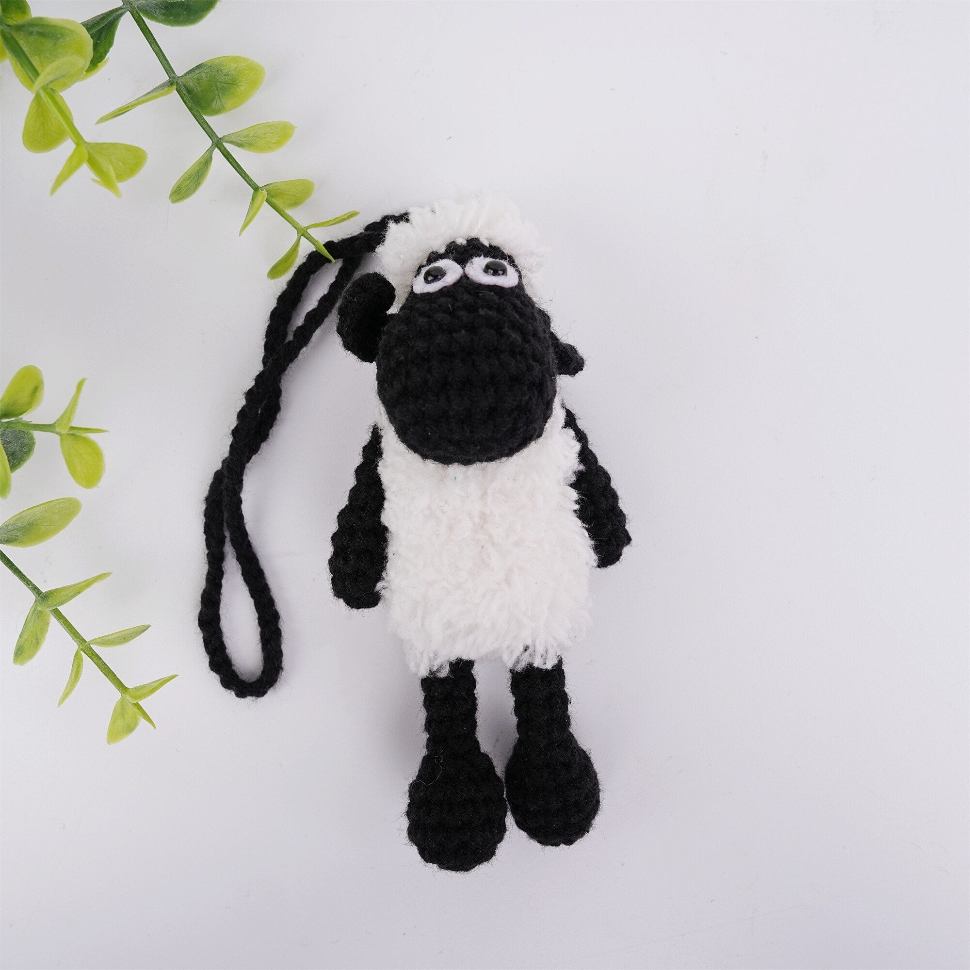 Handmade Shaun the Sheep Doll Car Pendant Oranment