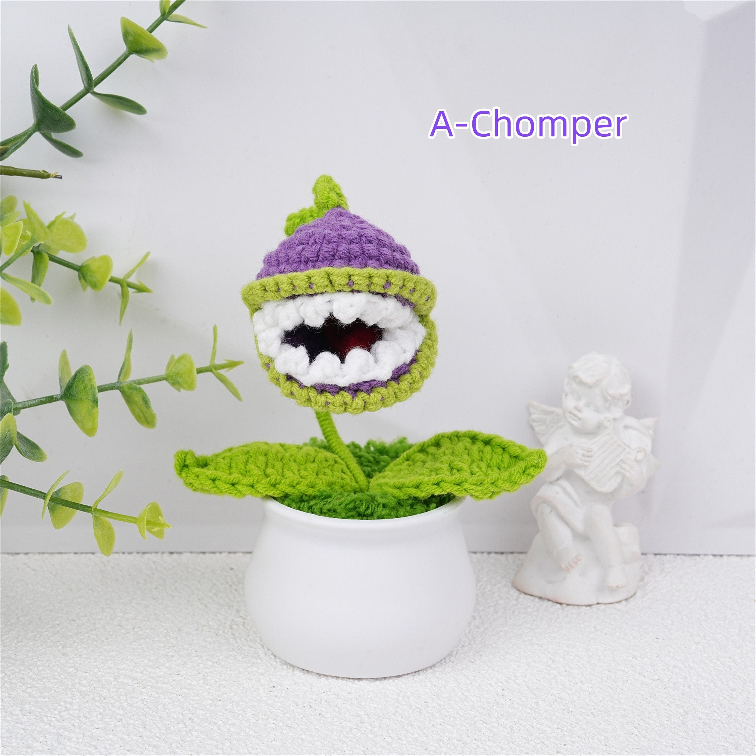 Handmade Crochet Mini Plants vs. Zombies FlowerPot Oranment