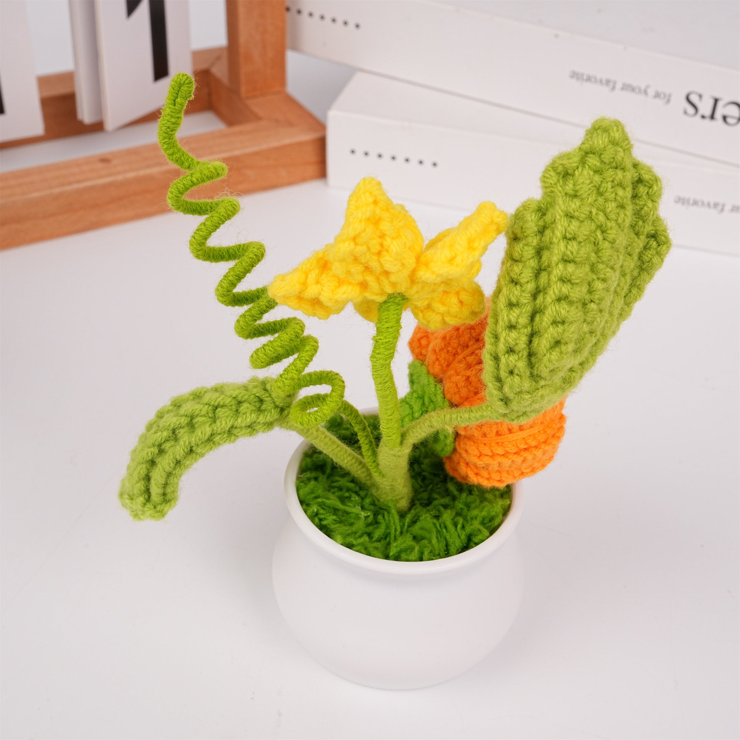 Handmade Crochet Mini Plants vs. Zombies FlowerPot Oranment