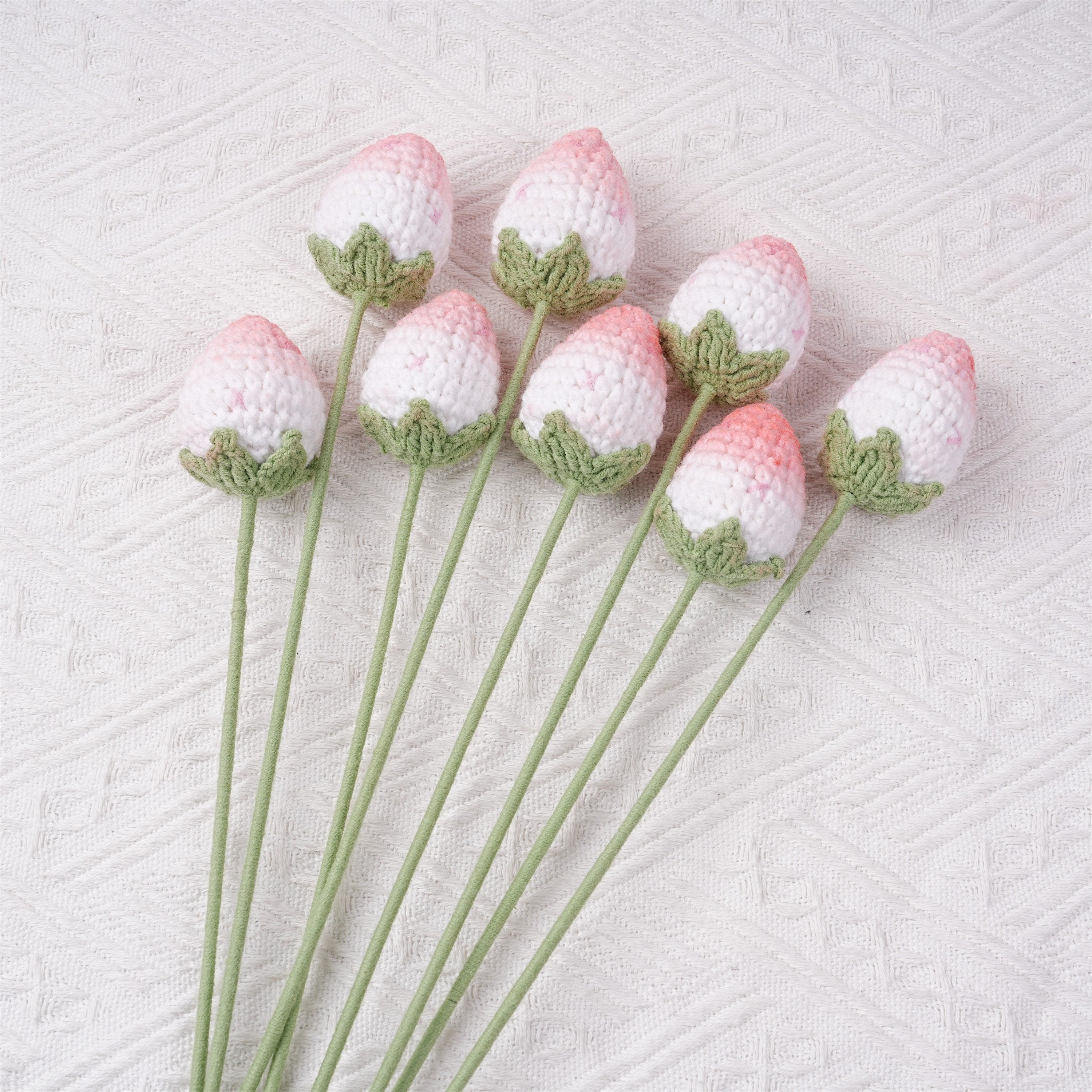 Handmade Knit Pink Strawberry Crochet Bouquet