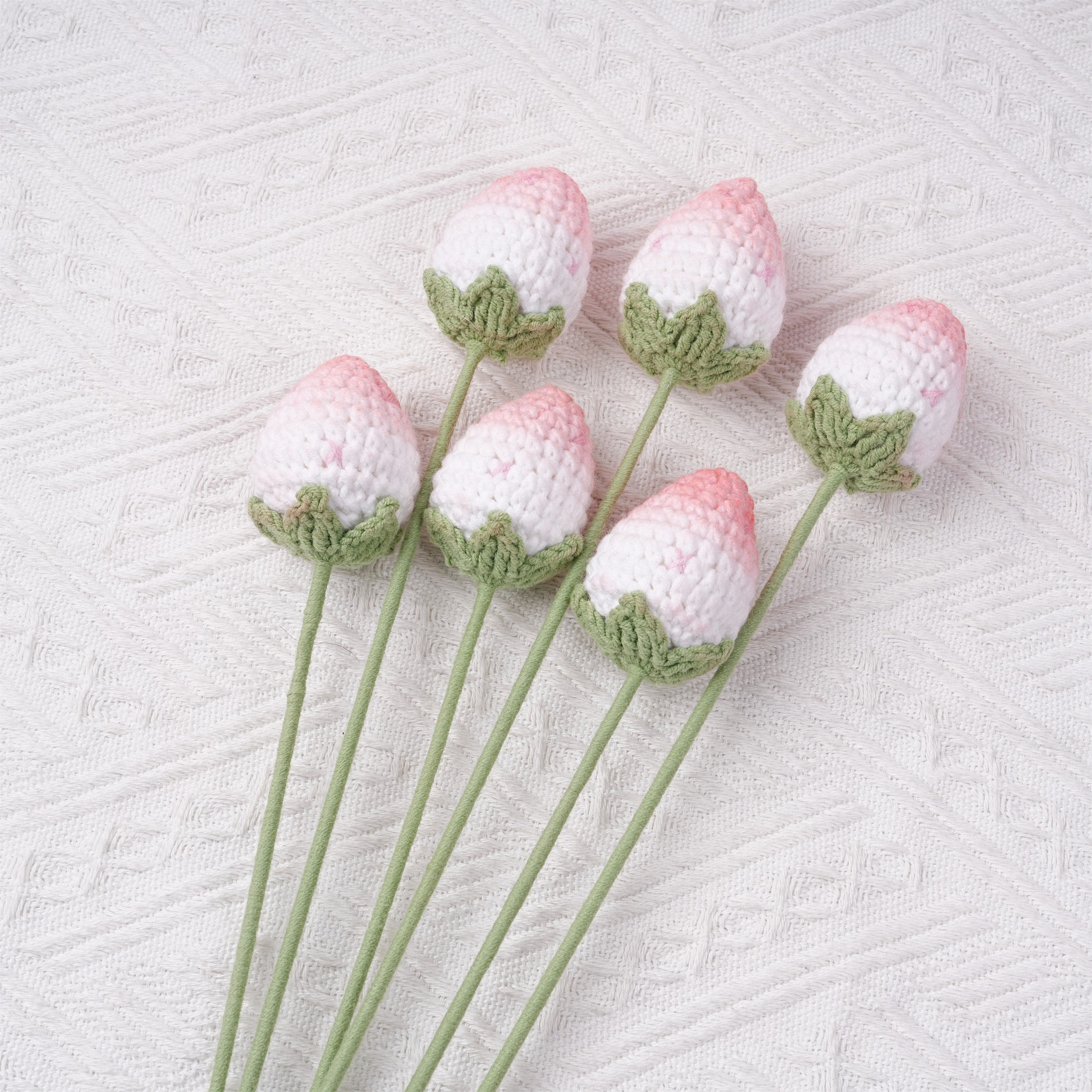 Handmade Knit Pink Strawberry Crochet Bouquet