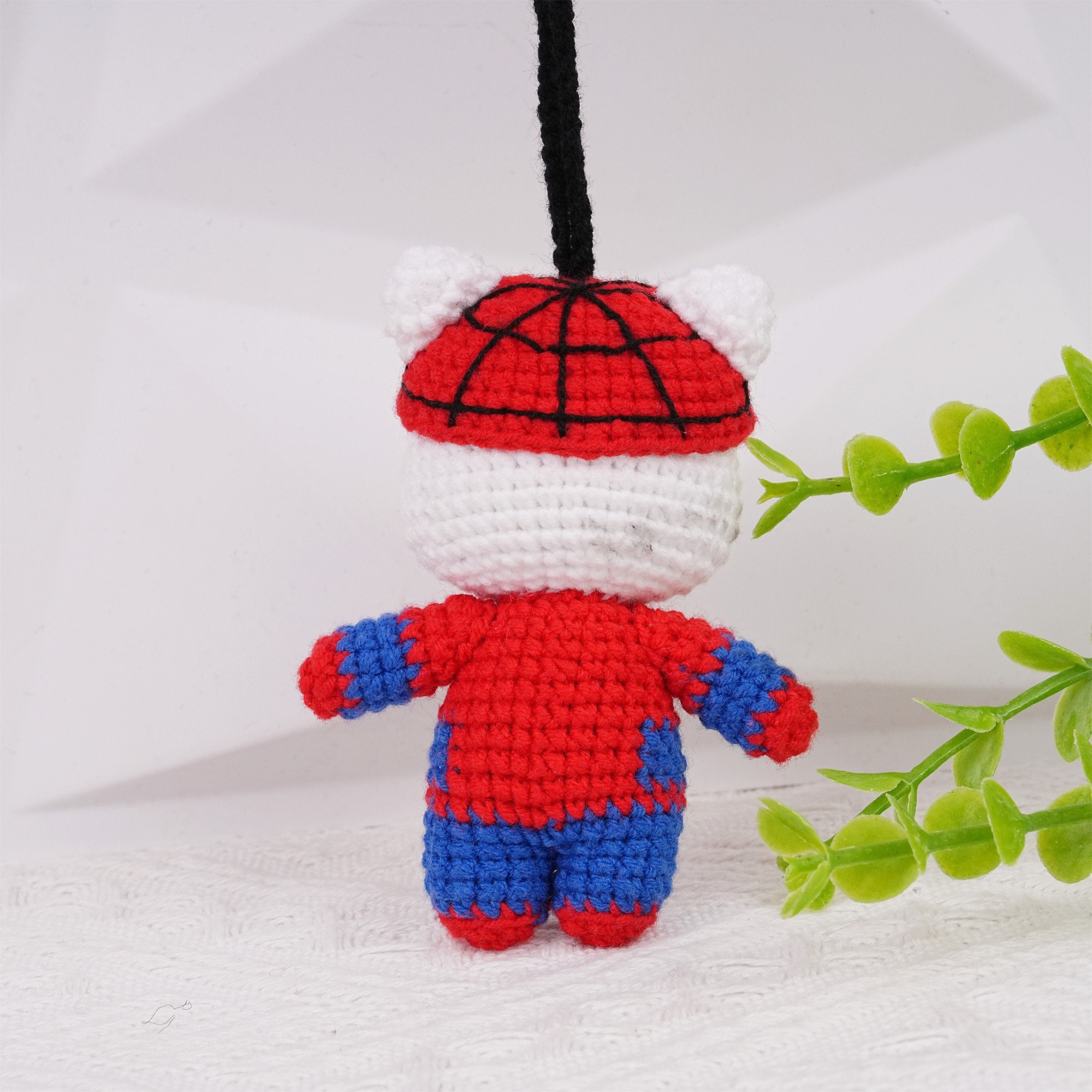 Handmade Crochet Spider Kitty Car Doll Pendant Oranment