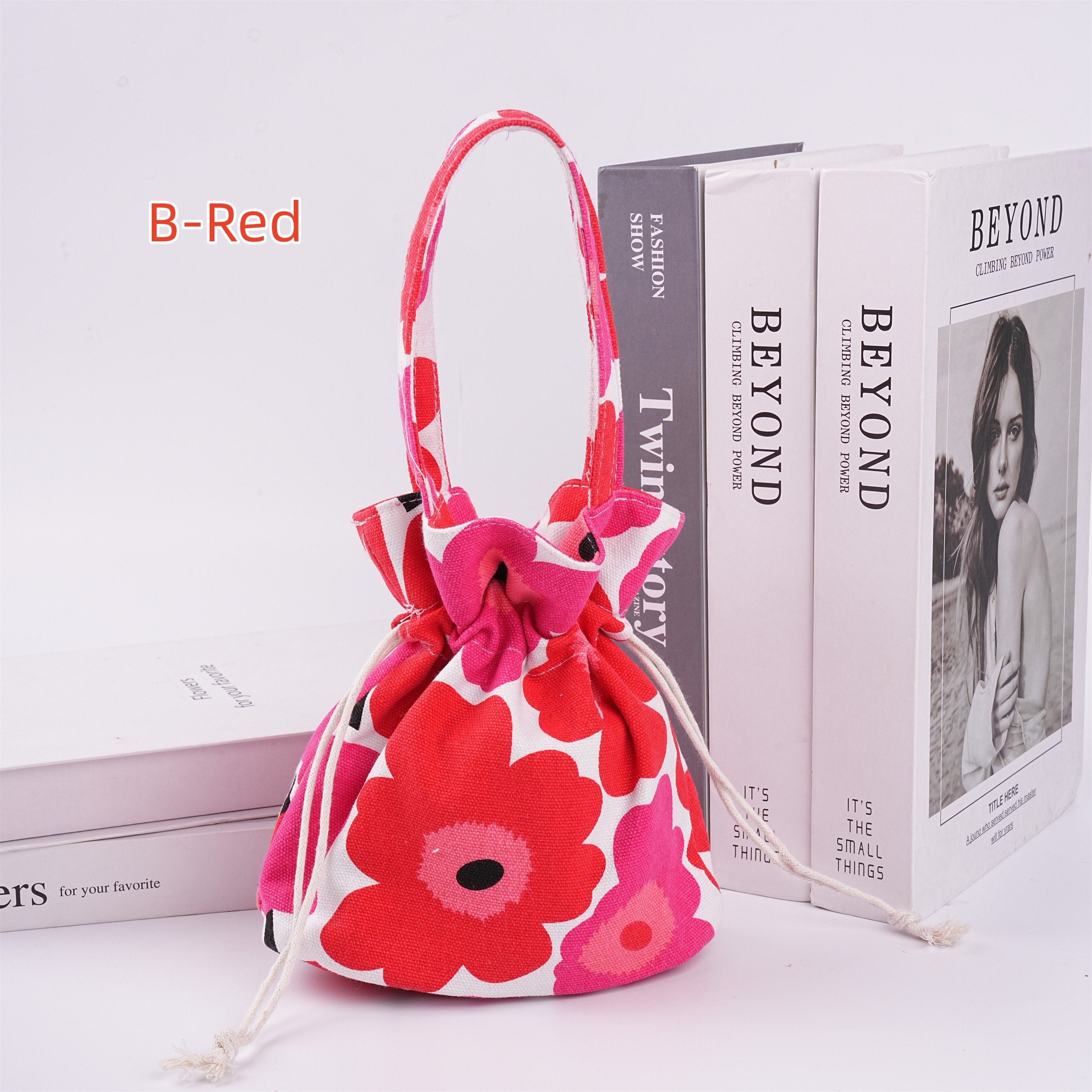 Handmade Big Flower Drawstring Flowers Tote Bag for Kids