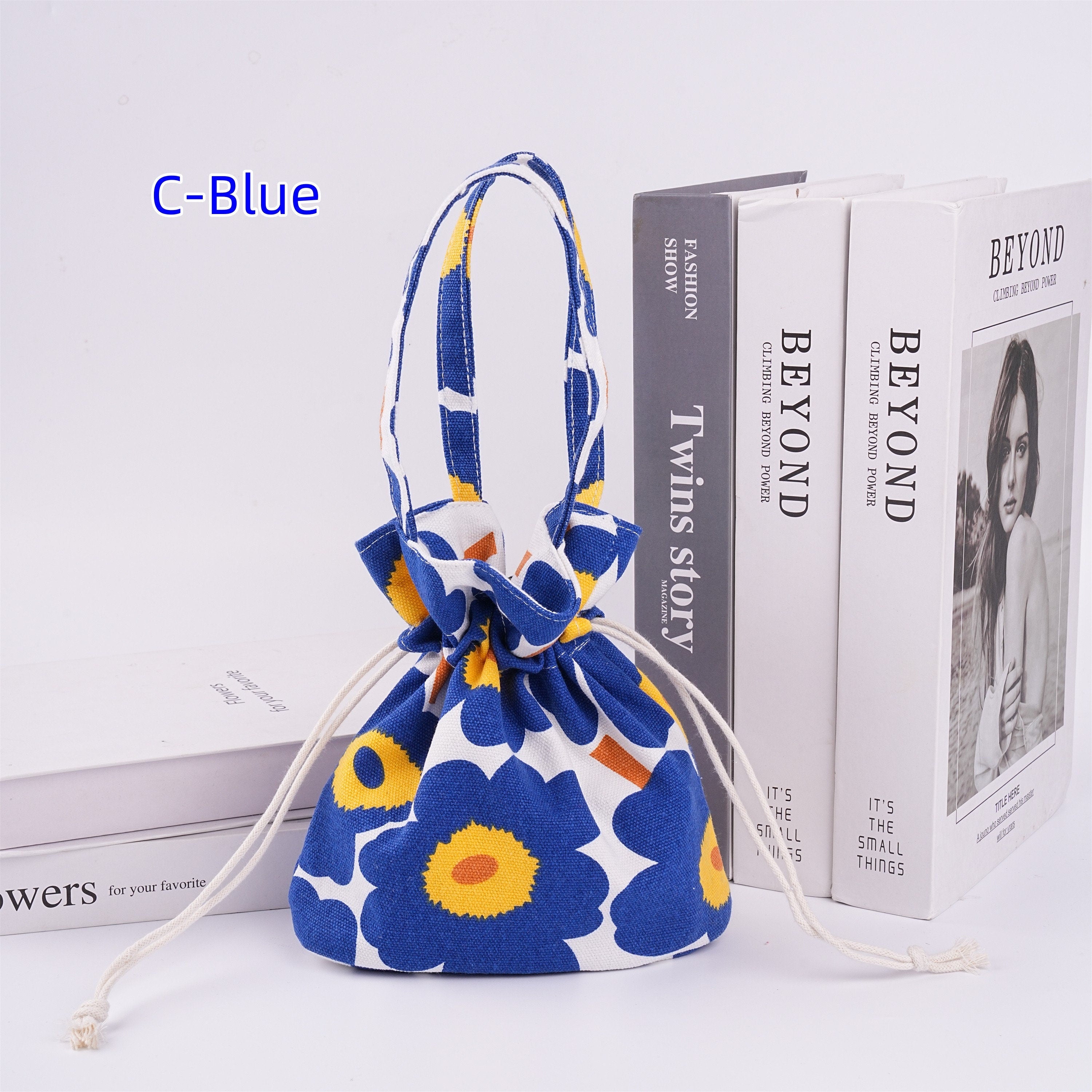 Handmade Big Flower Drawstring Flowers Tote Bag for Kids