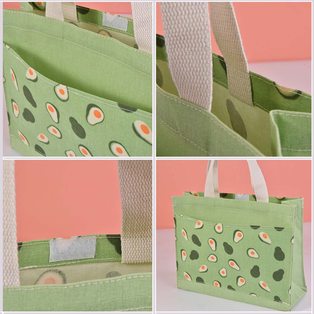 Large Lemon Orange Avocado Peach Autumn Canvas Tote Bag