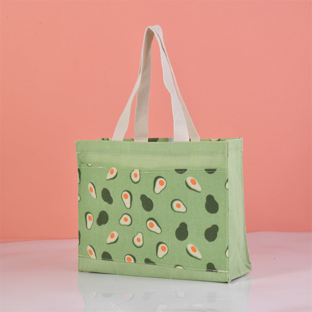 Large Lemon Orange Avocado Peach Autumn Canvas Tote Bag