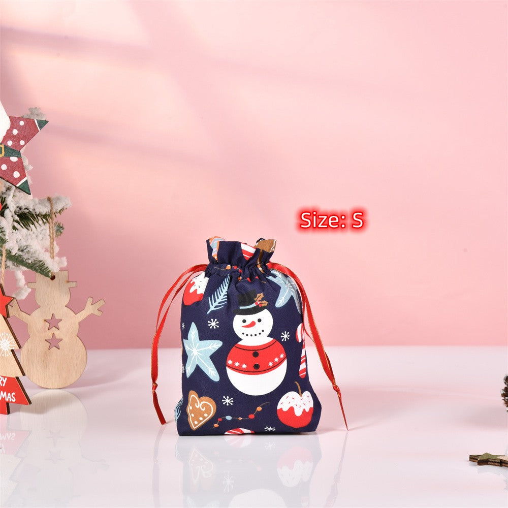 S/M/L Christmas Xmas Decoration Drawstring Gift Bags