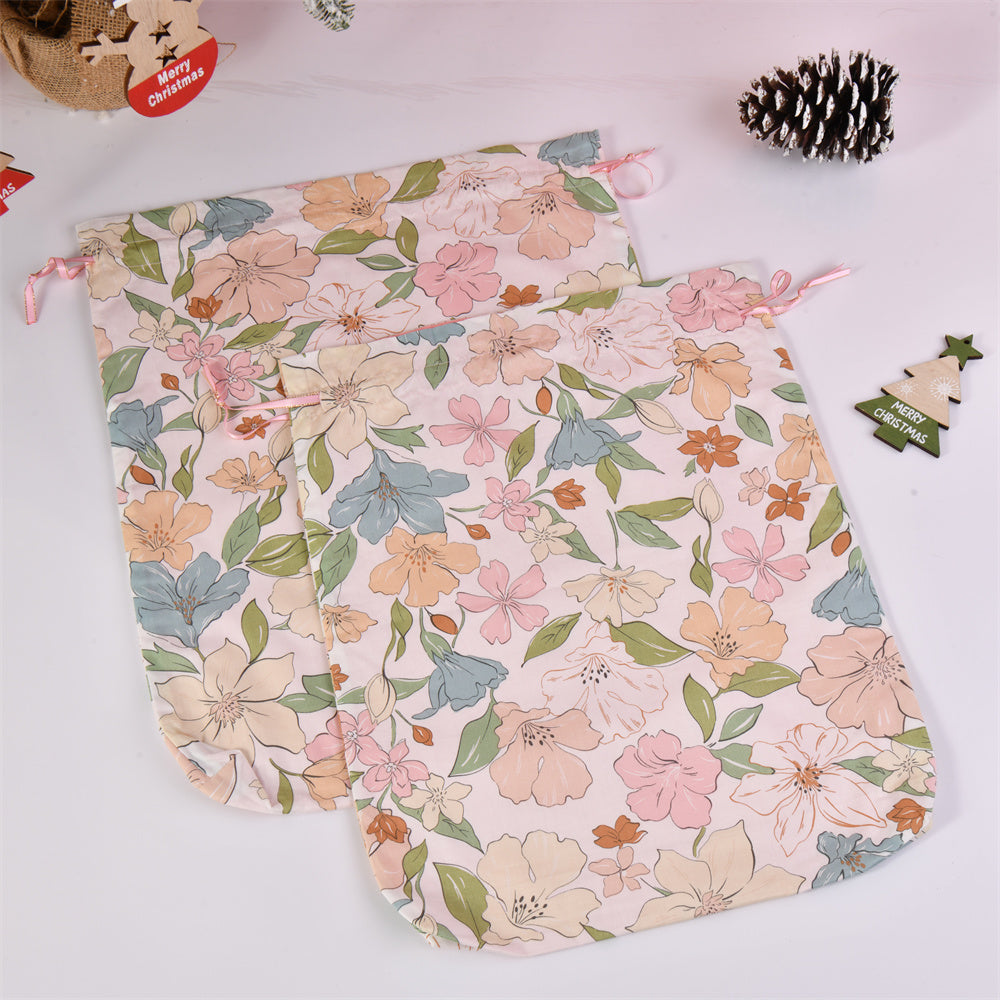 XL/L Flowers Handmade Drawstring Gift Bag