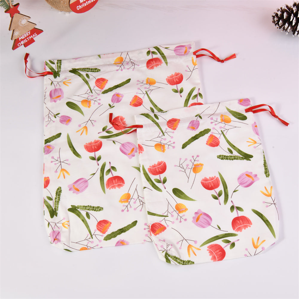 M/L Tulip Cute Fabric Handmade Drawstring Gift Bag