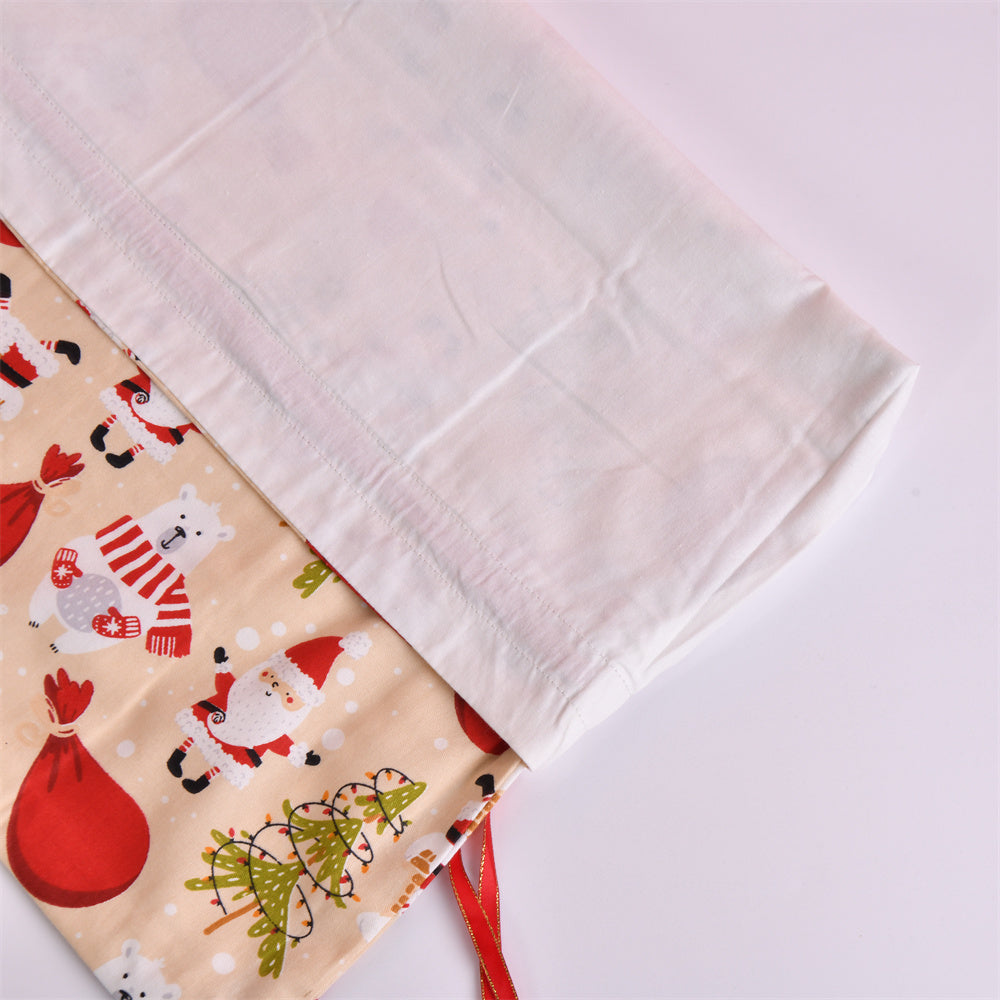 XL/L/M/S Christmas Cute Fabric Drawstring Gift Bags